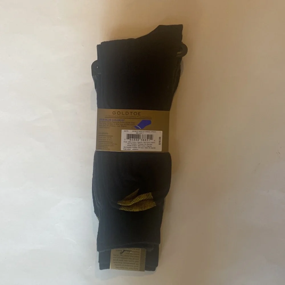 GOLD TOE 3p Casual Fashion Socks Gray Black Ribbed Argyle $18